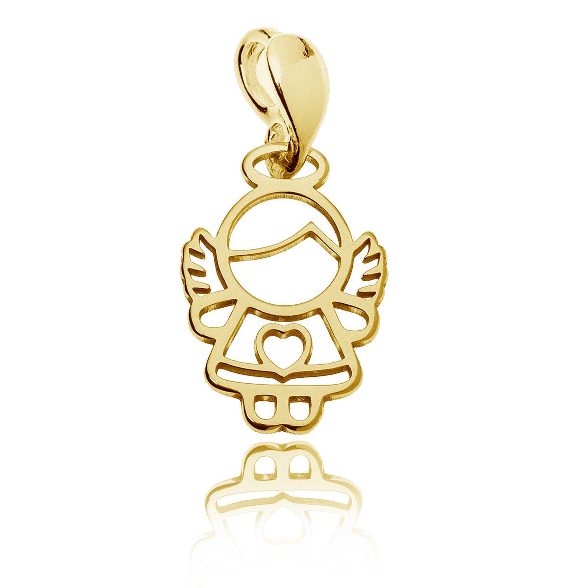 Zawieszka aniołek ażurowy srebrna pozłacana