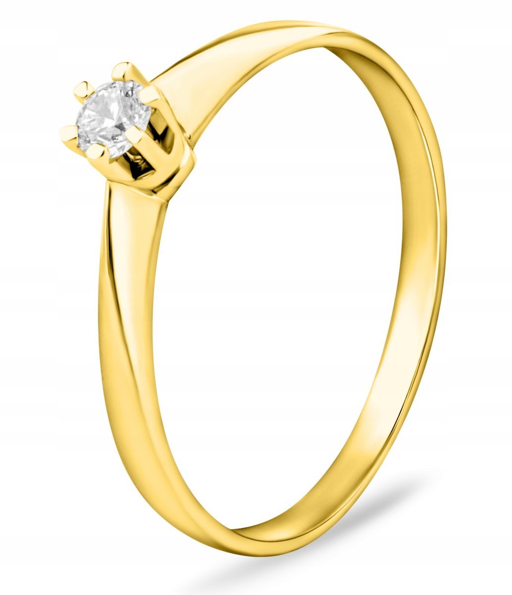 ZŁOTY KLASYCZNY PIERŚCIONEK ZARĘCZYNOWY 585