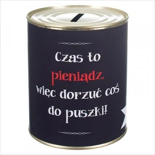 Skarbonka metalowa z napisem 'Kasa na czarną godzinę'. Rozmiar 12x10 cm - Skarbonki - miniaturka - grafika 1