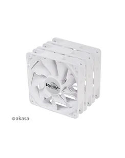 Akasa viper, white fan 12cm, 120x120x25mm, hdb, 4 pin (57233) - Wentylatory komputerowe - miniaturka - grafika 1