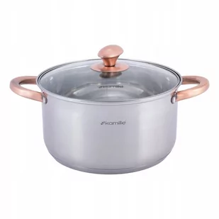Elegancki stalowy garnek z pokrywką 5L - Garnki - miniaturka - grafika 1