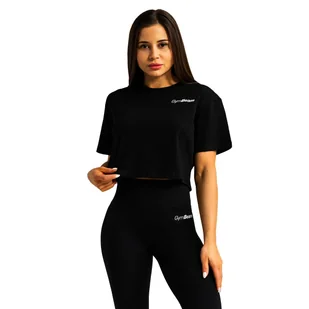 Koszulka damska GymBeam Limitless Cropped T-shirt Black XS - Koszulki sportowe damskie - miniaturka - grafika 1