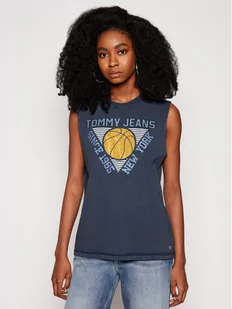 Tommy Jeans Bluzka Basketball DW0DW09821 Granatowy Relaxed Fit - Bluzki damskie - miniaturka - grafika 1
