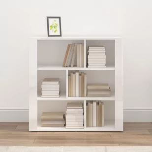 Szafka, biała z połyskiem, 80x30x80 cm, materiał drewnopochodny - Szafki do salonu - miniaturka - grafika 4