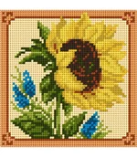 Pasmanteria - Kanwa z nadrukiem do haftu słonecznik (1014) - miniaturka - grafika 1