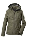 Kurtki damskie - Killtec Damska kurtka softshell / kurtka outdoorowa z odpinanym kapturem KOS 91 WMN SFTSHLL JCKT; ciemnooliwkowa, 34, 39141-000 - miniaturka - grafika 1
