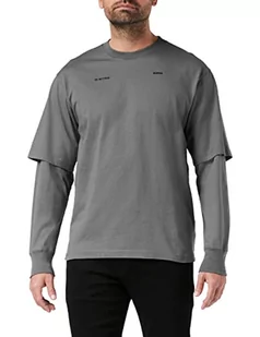 G-STAR RAW Męski t-shirt Boxy Double Oversized, szary (Granite 4561-1468), XS - Koszulki męskie - miniaturka - grafika 1