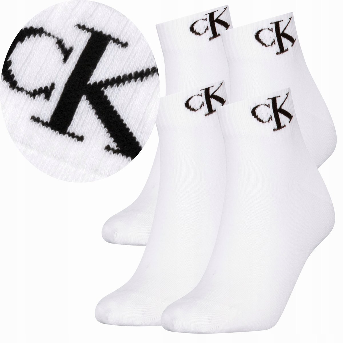 Calvin Klein Skarpetki Stopki 2 Pary 39-42 Biały Ck