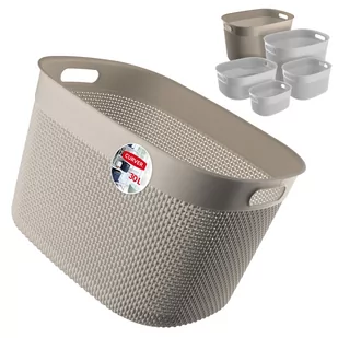 Koszyk prostokątny 30L Curver Filo Recycled, beżowy - Pojemniki biurowe - miniaturka - grafika 1