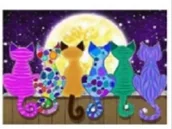 Malowanie po numerach - Norimpex, Diamentowa mozaika Koty kolor na płocie NO-1007446 - miniaturka - grafika 1