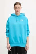 Bluzy damskie - Under Armour bluza damska kolor niebieski z kapturem gładka - miniaturka - grafika 1