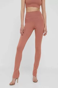 Calvin Klein legginsy damskie kolor pomarańczowy gładkie - Legginsy - miniaturka - grafika 1