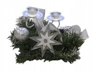 Świeczniki - Świecznik świąteczny 15cm Srebrny - miniaturka - grafika 1