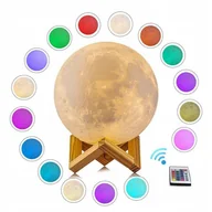 Lampy stojące - Lampka nocna księżyc 3D 48cm MOONLIGHT RGB + pilot - miniaturka - grafika 1