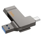 Pendrive - Pendrive 128GB USB 3.2 (USB A + USB C) Hoco UD15 szary - miniaturka - grafika 1