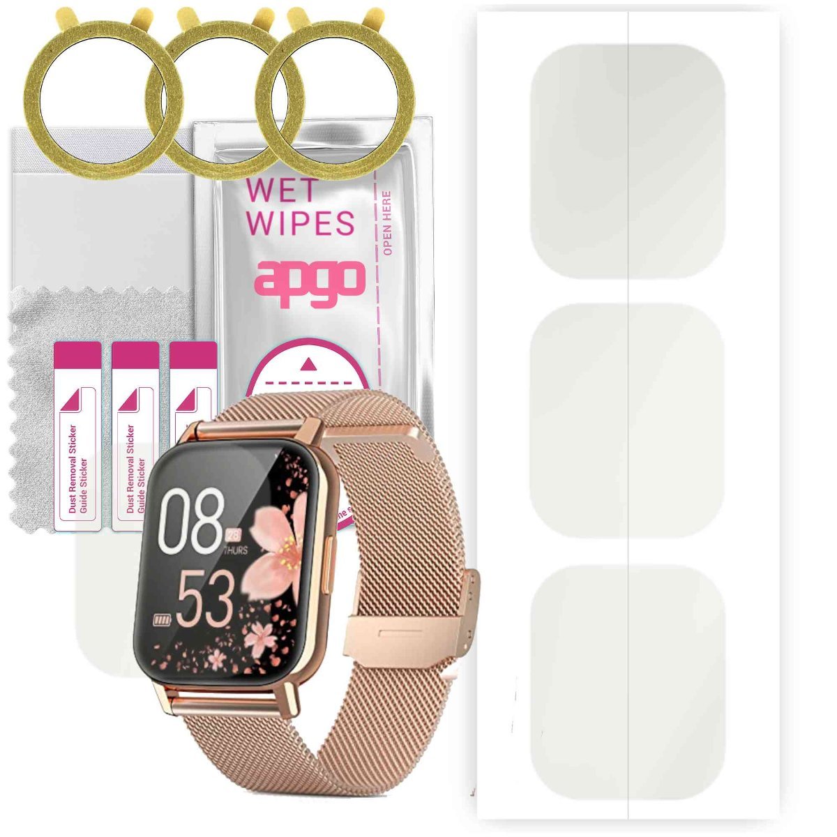 3x Folia hydrożelowa MATOWA do Ruxingx CS2 2022 - apgo Smartwatch Hydrogel MATTE Protection Ochrona na ekran smartwatcha