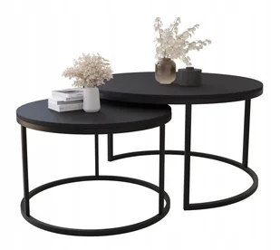 Zestaw Stolików Kawowych Okrągłe Mju Czarny Mat - Ławy i stoliki kawowe Zestaw Stolików Kawowych Okrągłe Mju Czarny Mat - Ławy i stoliki kawowe - miniaturka - grafika 1