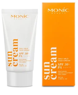 Monic Beauty Krem przeciwsłoneczny do twarzy 50ml SPF-30 Sun Care - Kremy do twarzy Monic Beauty Krem przeciwsłoneczny do twarzy 50ml SPF-30 Sun Care - Kremy do twarzy - miniaturka - grafika 1
