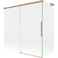 Parawany nawannowe - Mexen Rox L parawan nawannowy 2-skrzydłowy rozsuwany 160 + 70 x 150 cm, transparent, miedź szczotkowana - 8C9L-160-070-65-00 - miniaturka - grafika 1