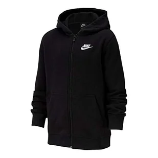 Nike Chłopięca bluza B NSW Hoodie Fz Club, czarny/biały, 8 Lat - Bluzy dla chłopców - miniaturka - grafika 1