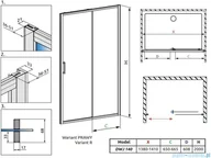 Akcesoria do armatury i ceramiki - Radaway Premium Pro Black Dwj drzwi 140cm prawe szkło przejrzyste 1014140-54-01R | - miniaturka - grafika 1