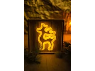 Pozostałe oświetlenie - Neon FOREVER TF1 Wood Frame LED Renifer biały ciepły FLNW01 - miniaturka - grafika 1