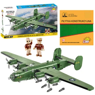Cobi 5739 Samolot CONSOLIDATED B-24D LIBERATOR HC WWII 1445 El. + PŁYTKA - Klocki - miniaturka - grafika 1