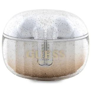 Guess słuchawki Bluetooth GUTWSHDGKEED TWS + stacja dokująca złoty/gold Glitter Gradient - Słuchawki - miniaturka - grafika 1