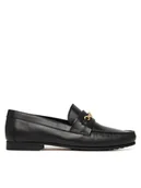 Półbuty damskie - Tommy Hilfiger Lordsy Th Chain Leather Loafer FW0FW08956 Czarny - miniaturka - grafika 1