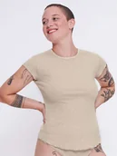 Koszulki i topy damskie - Sloggi Koszulka w kolorze beżowym - miniaturka - grafika 1