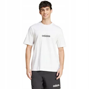Koszulka męska adidas Essentials Linear Single biała JE9000 XL - Koszulki męskie - miniaturka - grafika 1