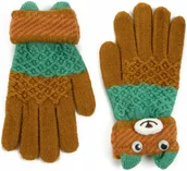 Rękawiczki dla dzieci - Rękawiczki dziecięce Winter Teddy dla dzieci w wieku 4-9l Musztardowy - miniaturka - grafika 1