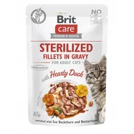 Mokra karma dla kotów - BRIT CARE Cat Sterilized Fillets in Gravy with Hearty Duck Enriched with Sea Buckthorn and Nasturtium 85g - miniaturka - grafika 1