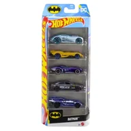 Samochody i pojazdy dla dzieci - Hot Wheels Batman 5-pak Zestaw Małych Samochodzików - miniaturka - grafika 1
