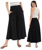Spódnice - Damska Spódnica Maxi Wiskozowa Luźna Przewiewna Klasyczna CZARNA MORAJ XXL - miniaturka - grafika 1