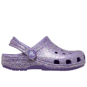 Klapki i japonki damskie - Klapki dziecięce Crocs Classic Fantasy Glitter Clog 212562-510 - fioletowe - miniaturka - grafika 1