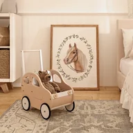 Wyposażenie pokoiku dziecięcego - Plakat dla dzieci retro koń kasztan - miniaturka - grafika 1