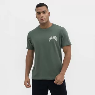 Męski t-shirt z nadrukiem CHAMPION Rochester Crewneck T-Shirt - zielony - Koszulki sportowe męskie - miniaturka - grafika 1