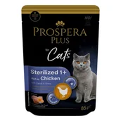 Mokra karma dla kotów - PROSPERA Plus Saszetka sterylizowany 1+, kurczak, marchew 85g (1513-10108) - miniaturka - grafika 1