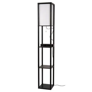 Lampa podłogowa Menno 44799/81/30 Lucide z funkcją ładowania telefonu beż czarna - Lampy stojące - miniaturka - grafika 1
