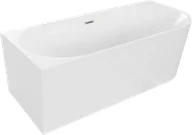 Wanny - Mexen Mia wanna wolnostojąca narożna lewa 180 x 80 cm, biała, przelew nikiel szczotkowany - 52691808000L-97 - miniaturka - grafika 1