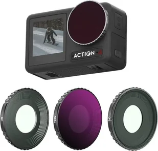 BRDRC ZESTAW 3X FILTR POLARYZACYJNY CPL + ULTRAFIOLETOWY UV + SZARY ND16 DO DJI OSMO ACTION 4 - Akcesoria do kamer sportowych - miniaturka - grafika 1