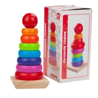 Łamigłówki - Piramidka Klocki Drewniane Wieża Układanka Sorter - miniaturka - grafika 1