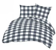 Pościel - Karo Pościel z kory 180x200 granatowa biała krata 171C A845_3 Kora 23 - miniaturka - grafika 1