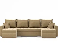 Narożniki - Narożnik Luis, narożnik U-kształt, sofa, kanapa, z funkcją spania, pojemnik na łóżko, dekoracyjne pikowanie, meble tapicerowane, Riviera 24, brązowy - miniaturka - grafika 1