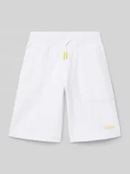 Spodnie i spodenki dla chłopców - Szorty o kroju regular fit z nadrukiem z logo - miniaturka - grafika 1