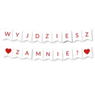 Balony i akcesoria - Girlanda WYJDZIESZ ZA MNIE? - BANER napis - czerwona - miniaturka - grafika 1