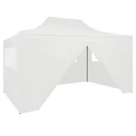 Pawilony ogrodowe - vidaXL Rozkładany namiot imprezowy z 4 ściankami, 3 x 4,5 m, biały - miniaturka - grafika 1