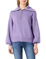 Swetry damskie - YAS Yasdeli Ls Zip Knit S. Noos sweter damski, Bougainvillea, M - miniaturka - grafika 1