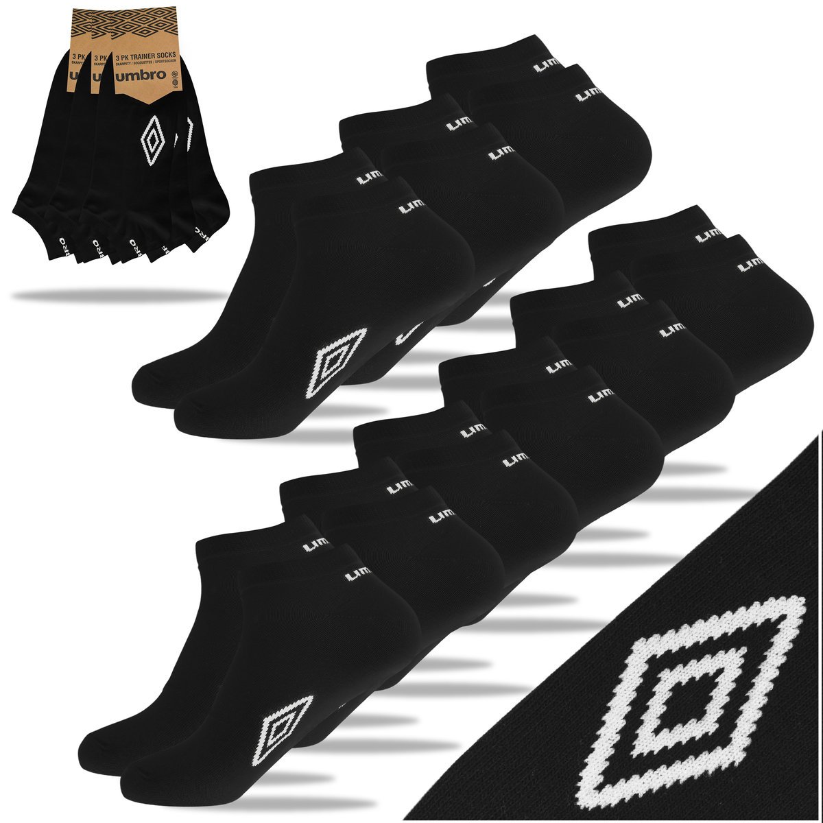 Umbro Skarpety Męskie Stopki Trainer Bawełniane SK293 9 par 39/42